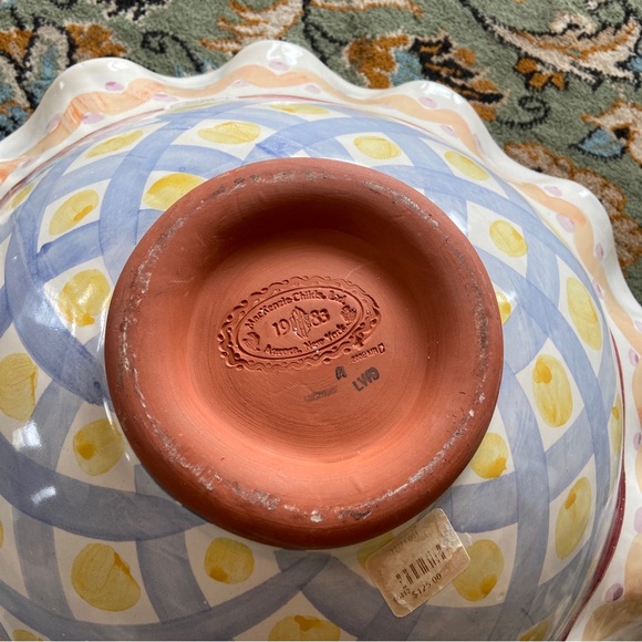 Vintage MacKenzie Childs RETIRED Ruffled Pedestal Bowl Compote-Aalsmeer - Picture 3 of 8